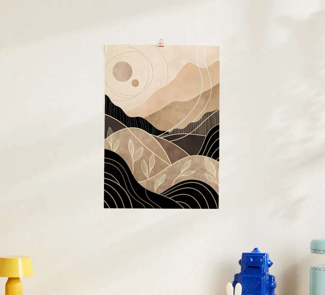 Paesaggi Zen poster con telaio in legno da Rebecca Clark Wyrick