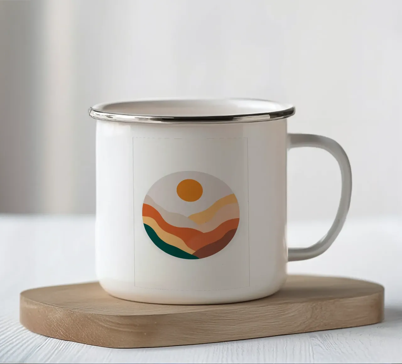 Paesaggio geometrico 4 tazza in smalto da James M Coyle