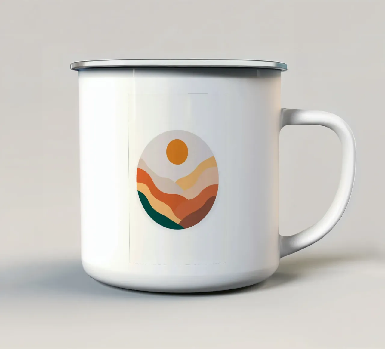 Paesaggio geometrico 4 tazza in smalto da James M Coyle