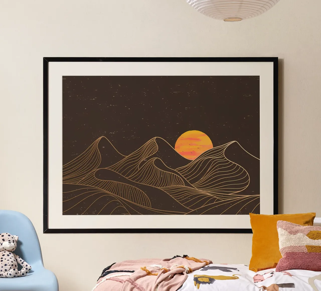 PAESAGGIO ARTISTICO DI MONTAGNA poster con telaio in alluminio da James M Coyle