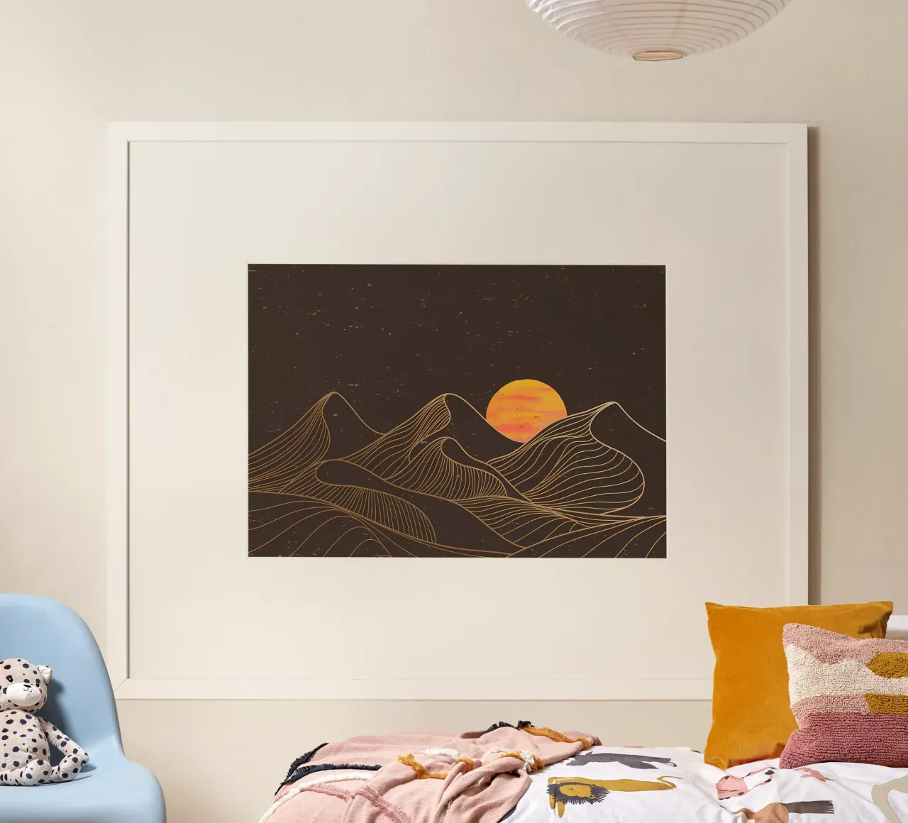 PAESAGGIO ARTISTICO DI MONTAGNA poster con telaio in alluminio da James M Coyle