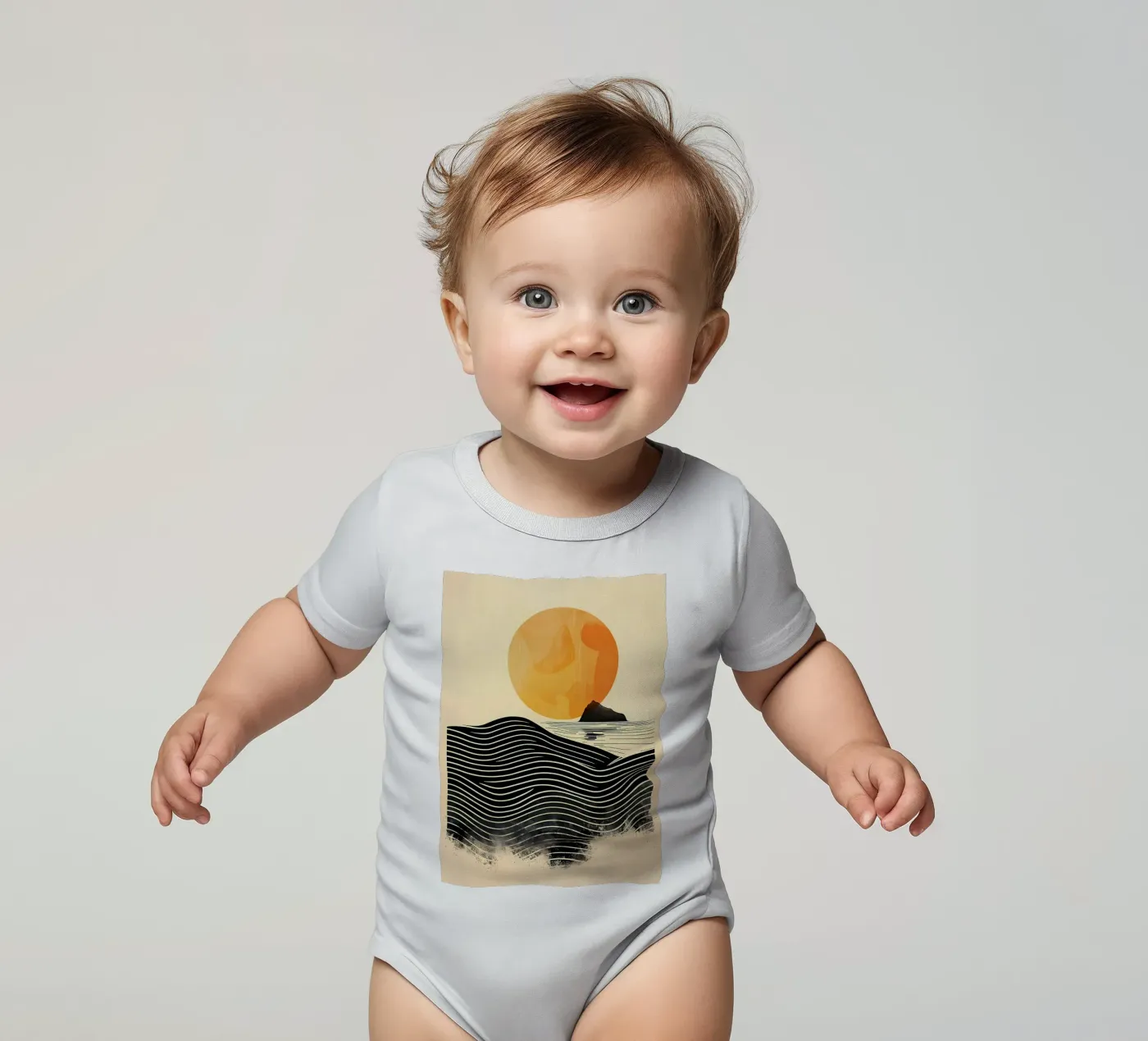 Sunset Waves Kurzarm Babybody von James M Coyle