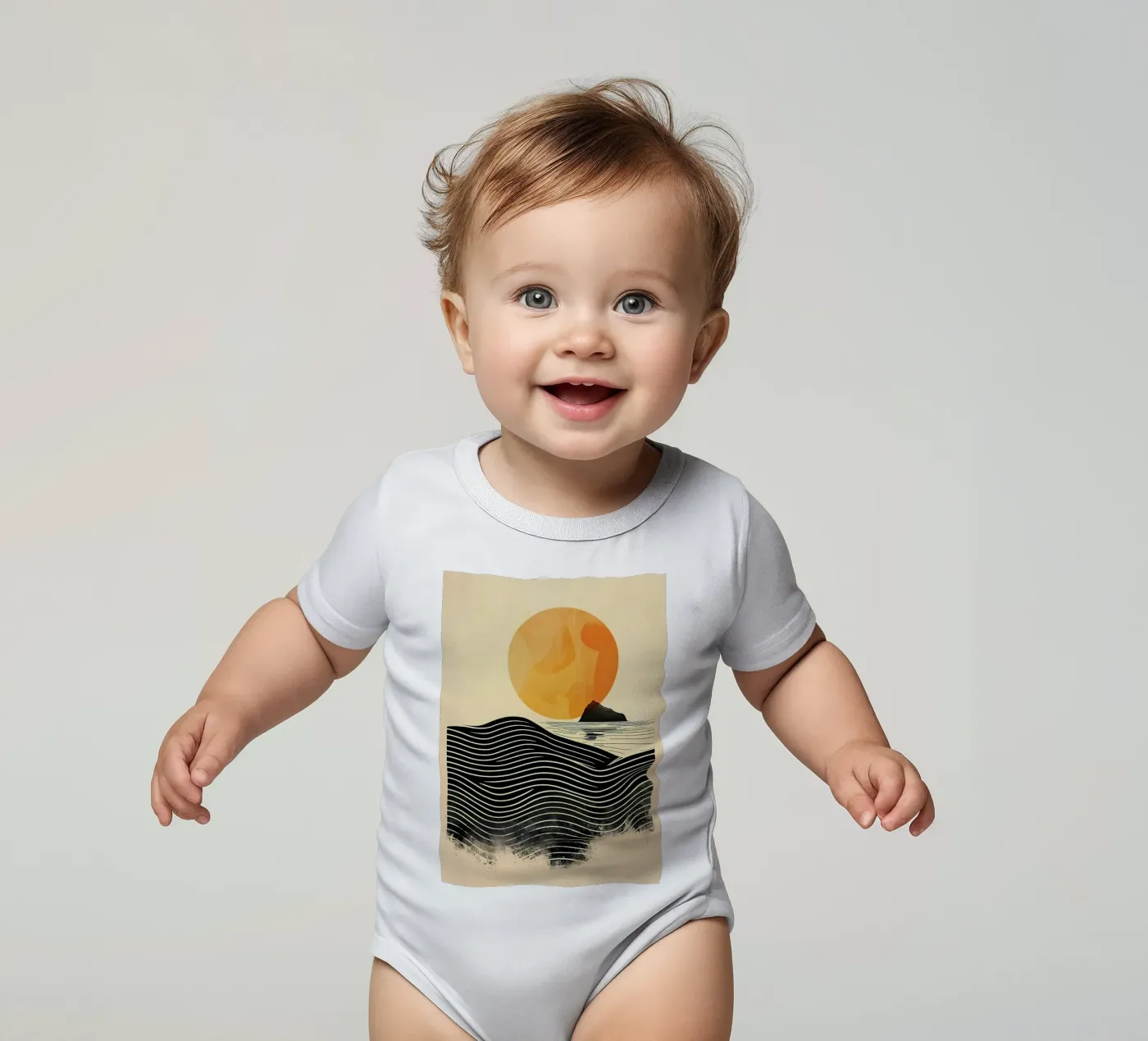 Sunset Waves Kurzarm Babybody von James M Coyle