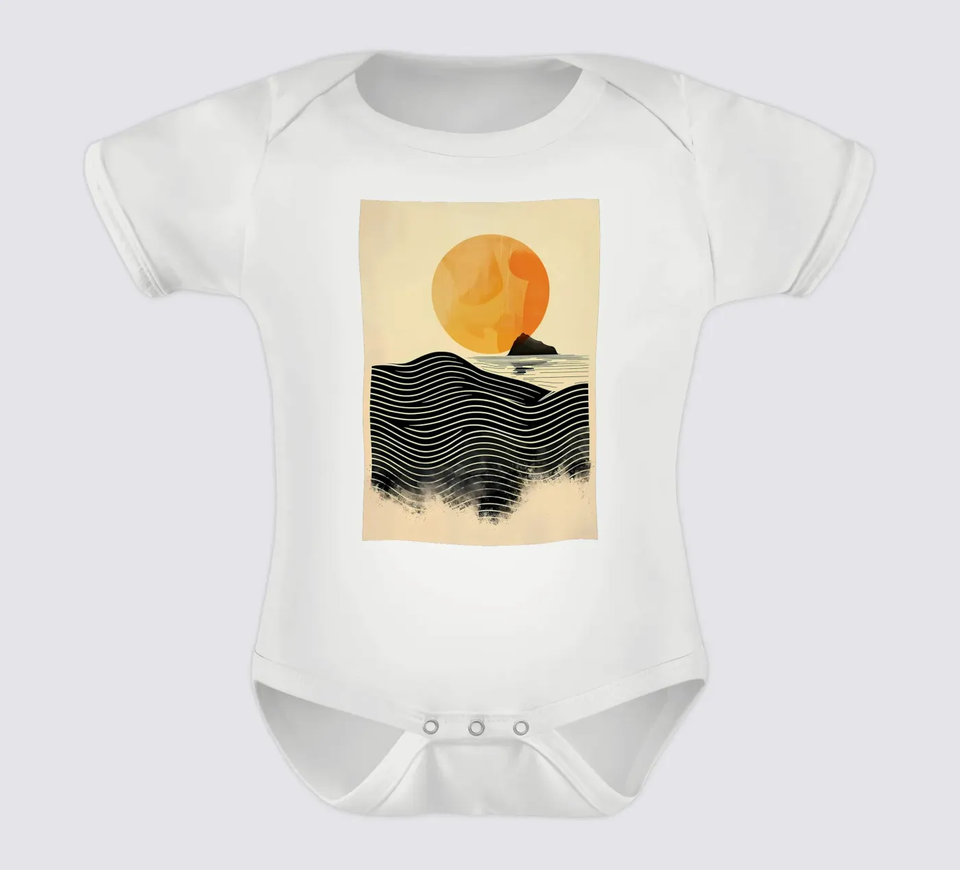 Sunset Waves Kurzarm Babybody von James M Coyle