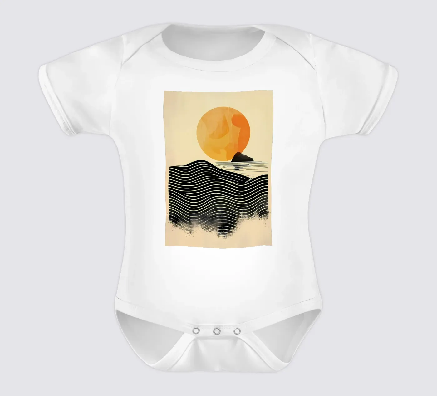 Sunset Waves Kurzarm Babybody von James M Coyle