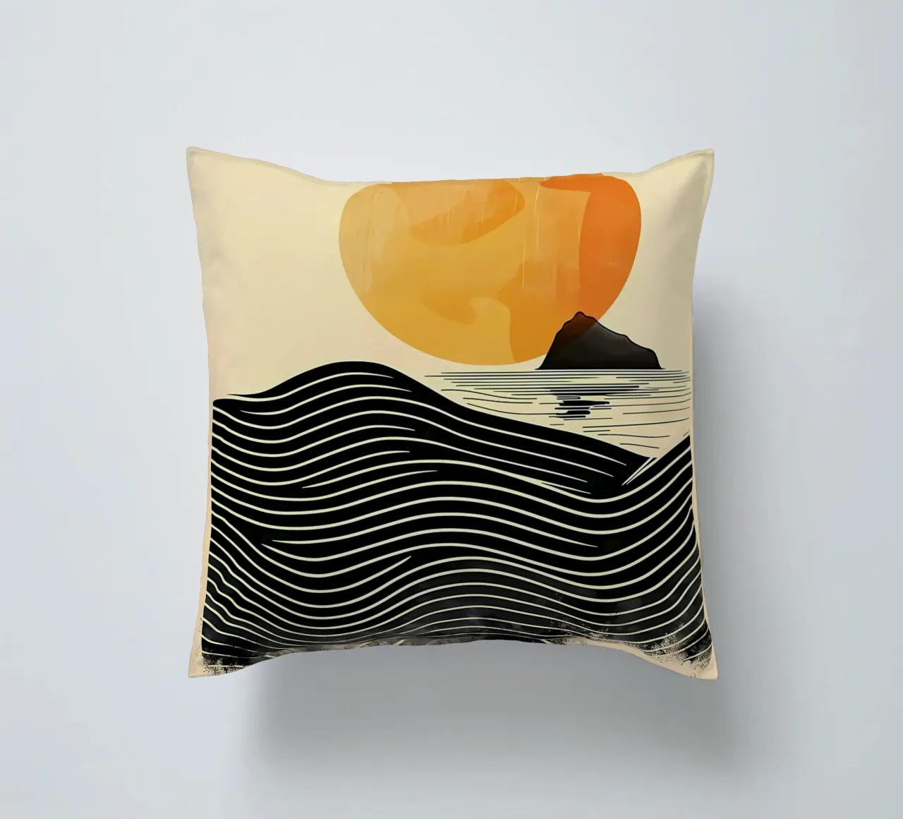 Sunset Waves decorative cushion by James M Coyle