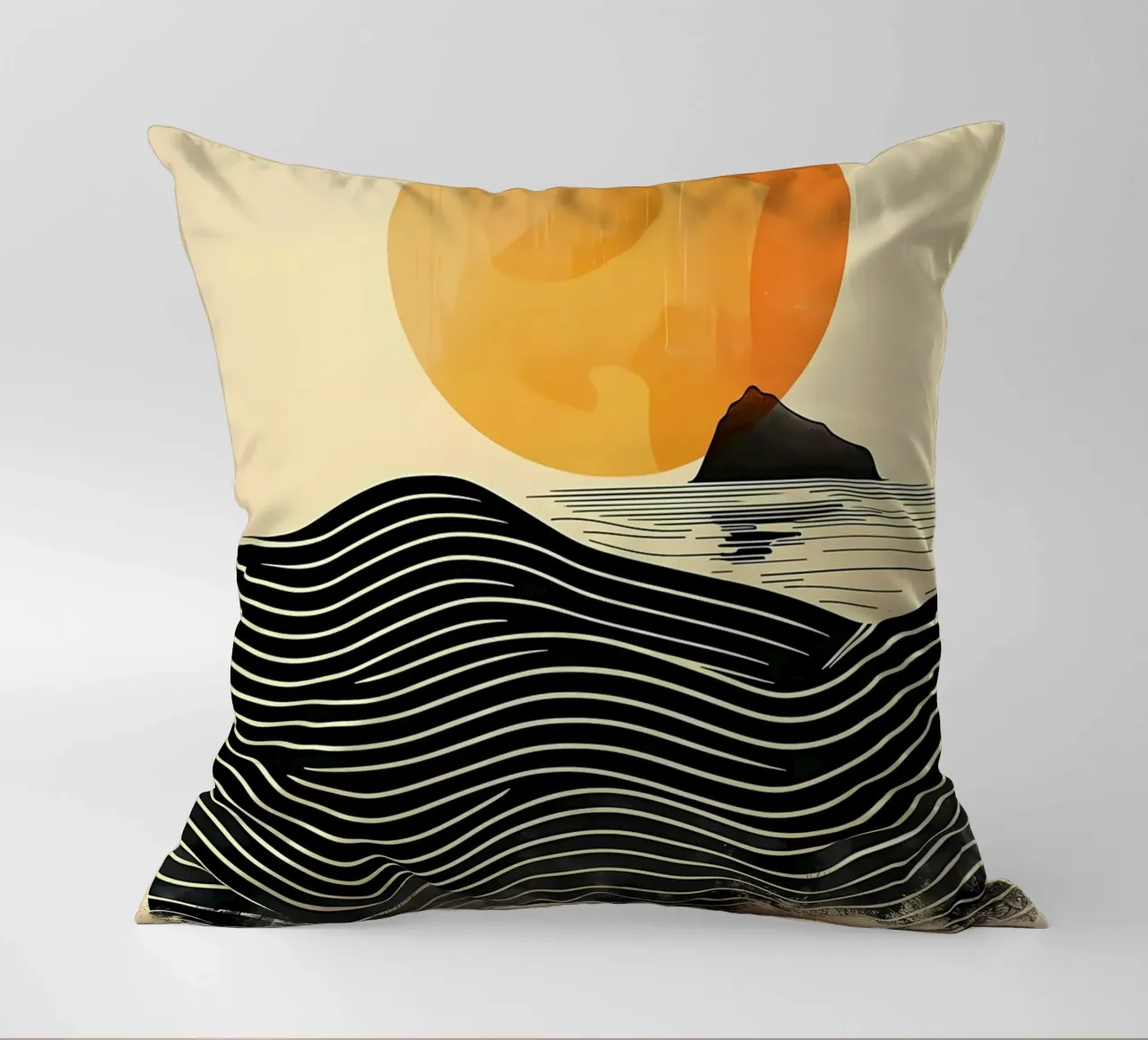 Sunset Waves decorative cushion by James M Coyle