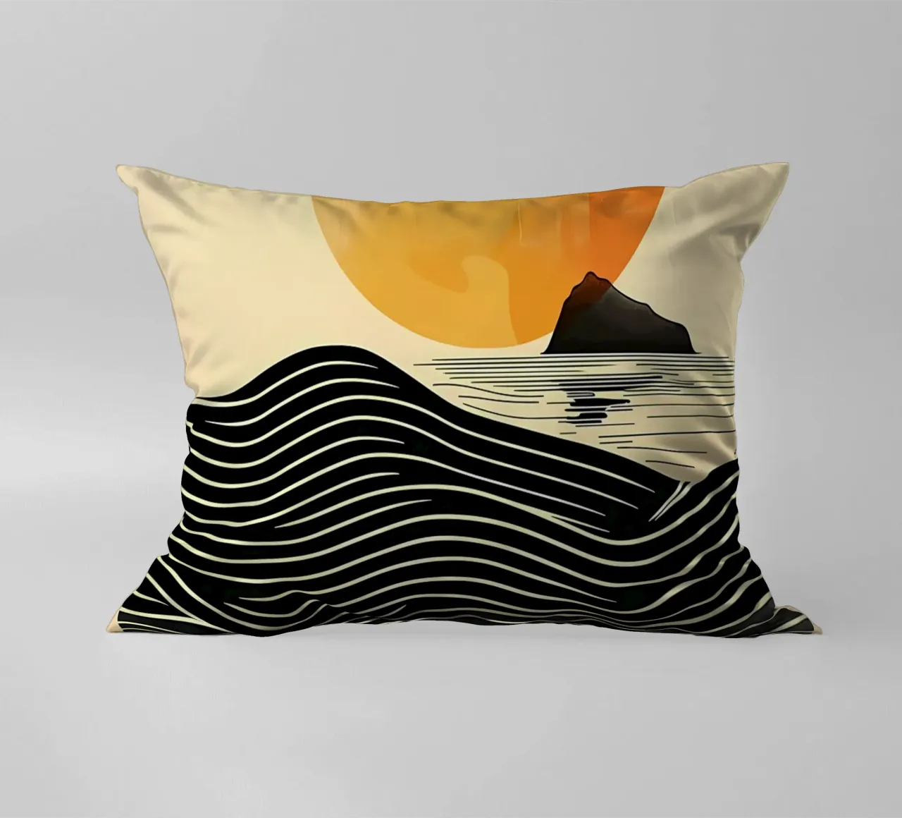 Sunset Waves decorative cushion by James M Coyle
