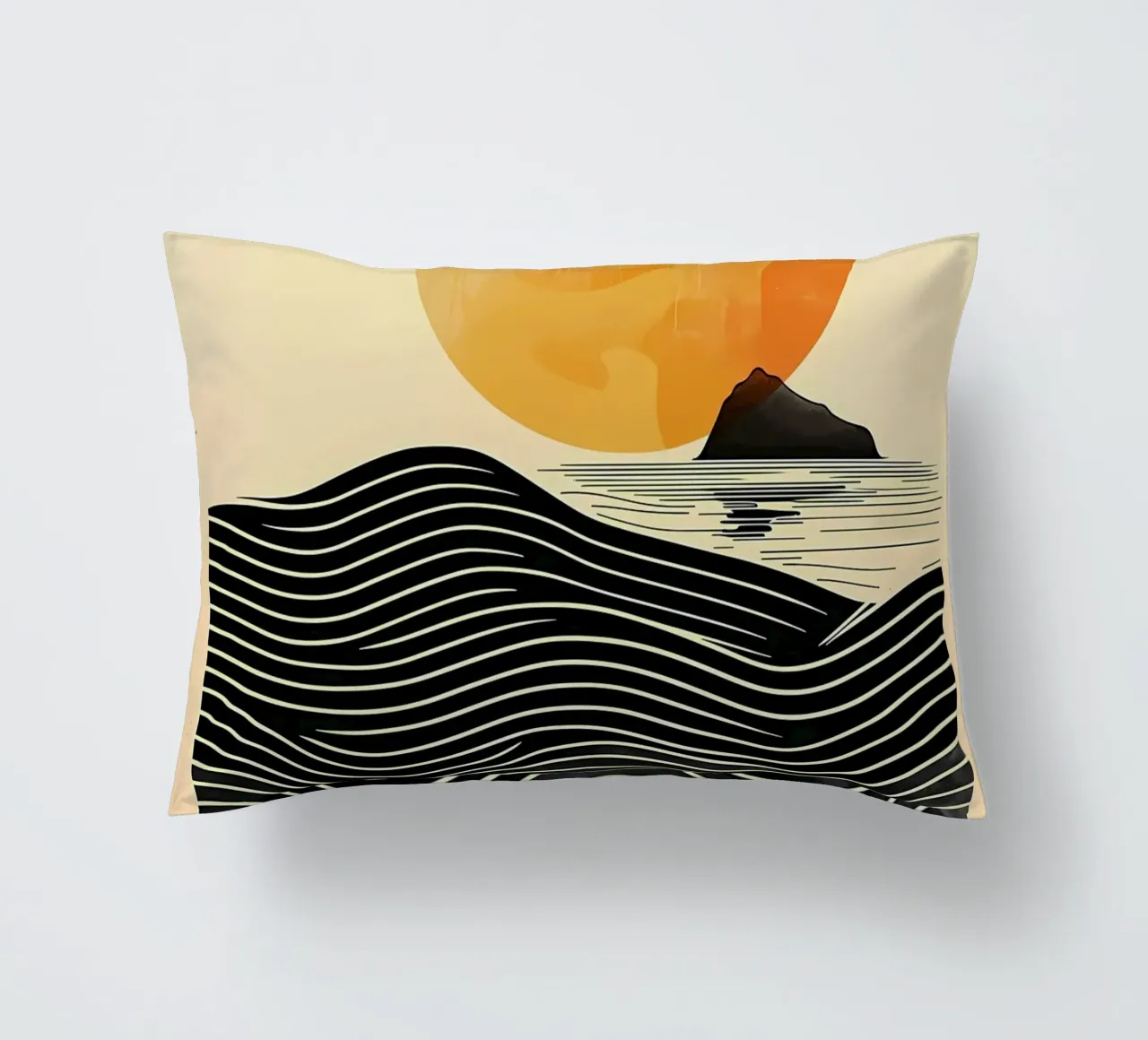 Sunset Waves decorative cushion by James M Coyle