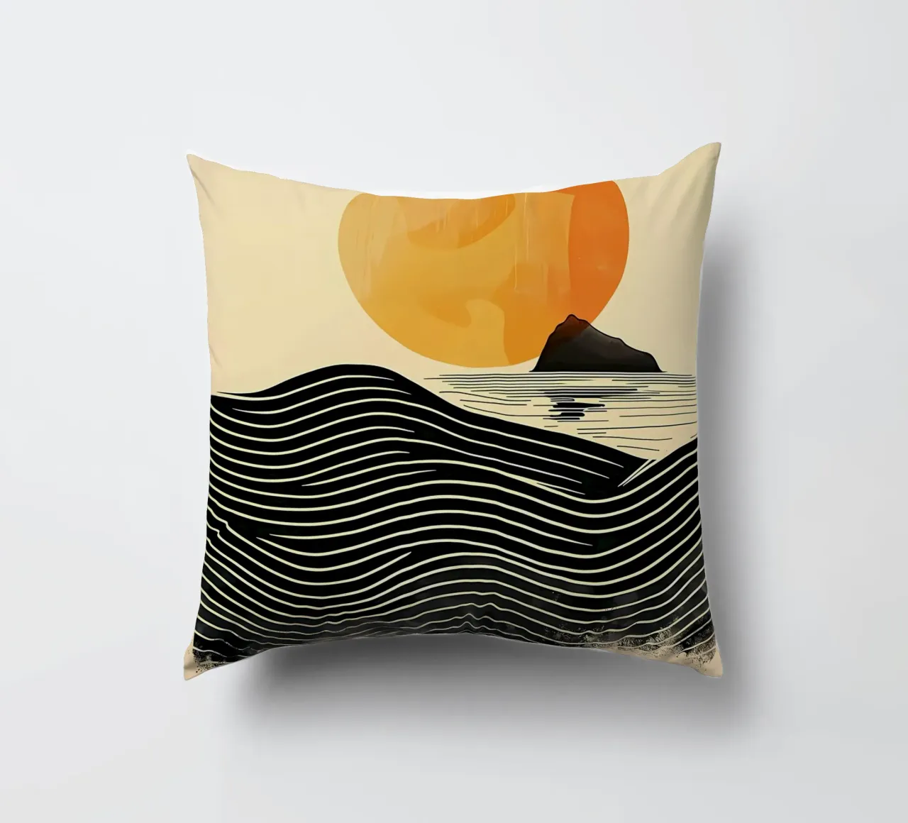 Sunset Waves decorative cushion by James M Coyle