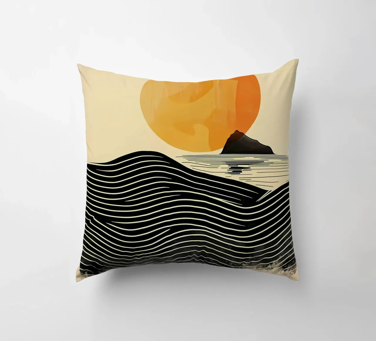 Sunset Waves decorative cushion by James M Coyle