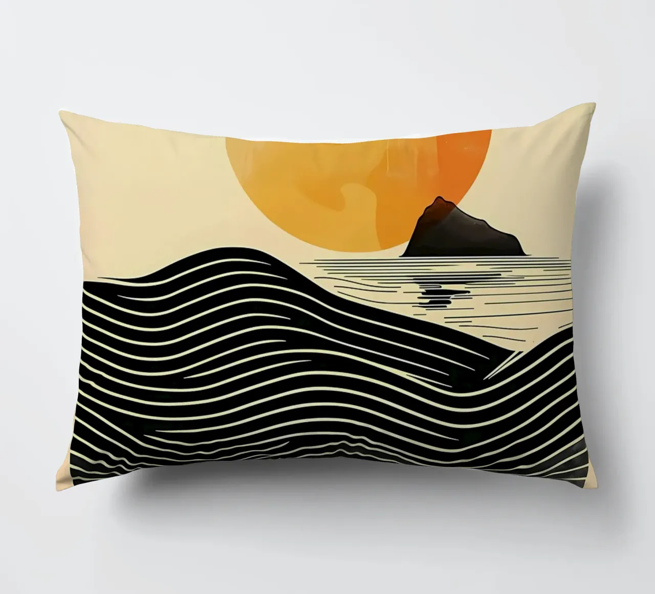 Sunset Waves decorative cushion by James M Coyle