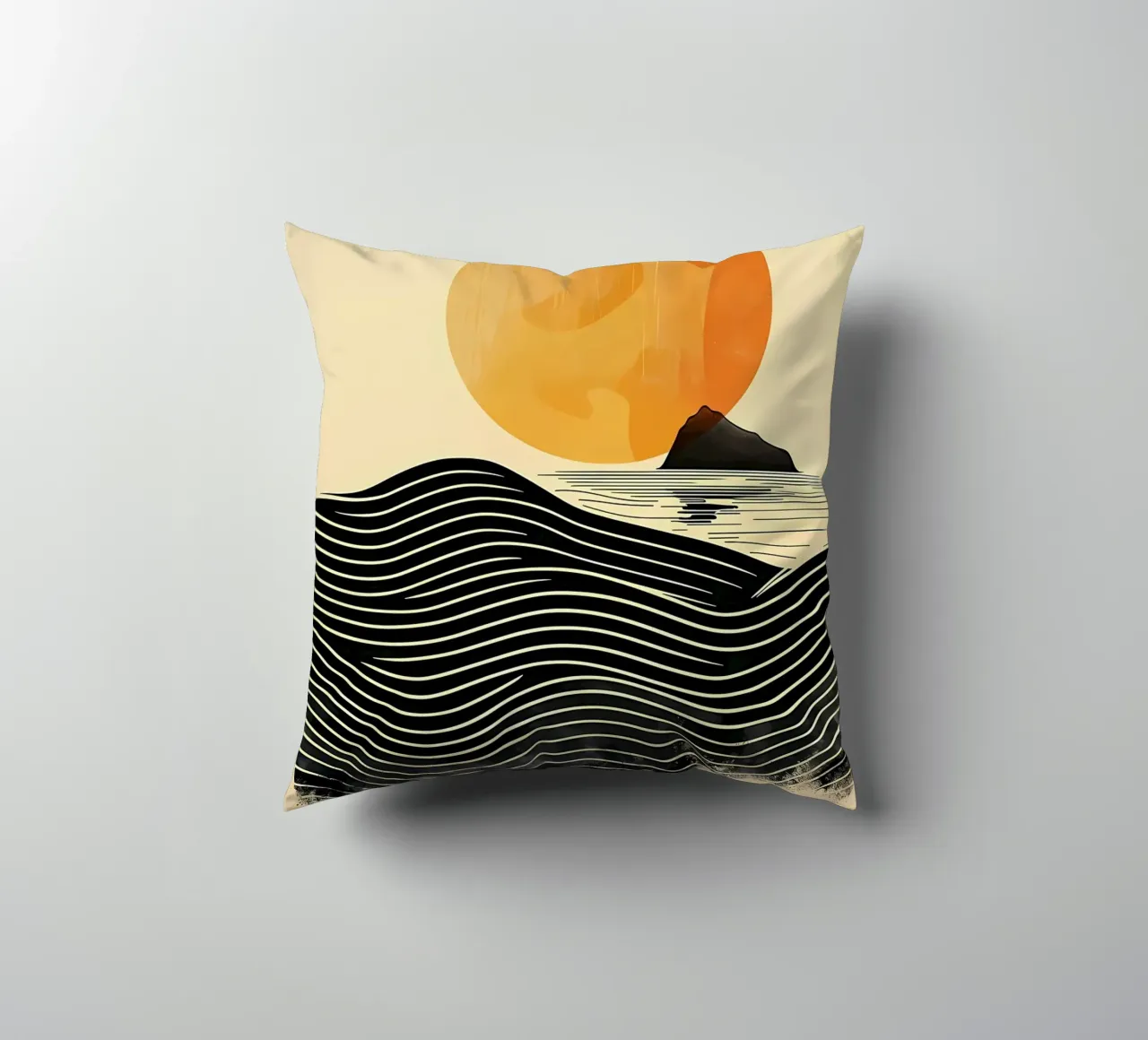 Sunset Waves decorative cushion by James M Coyle