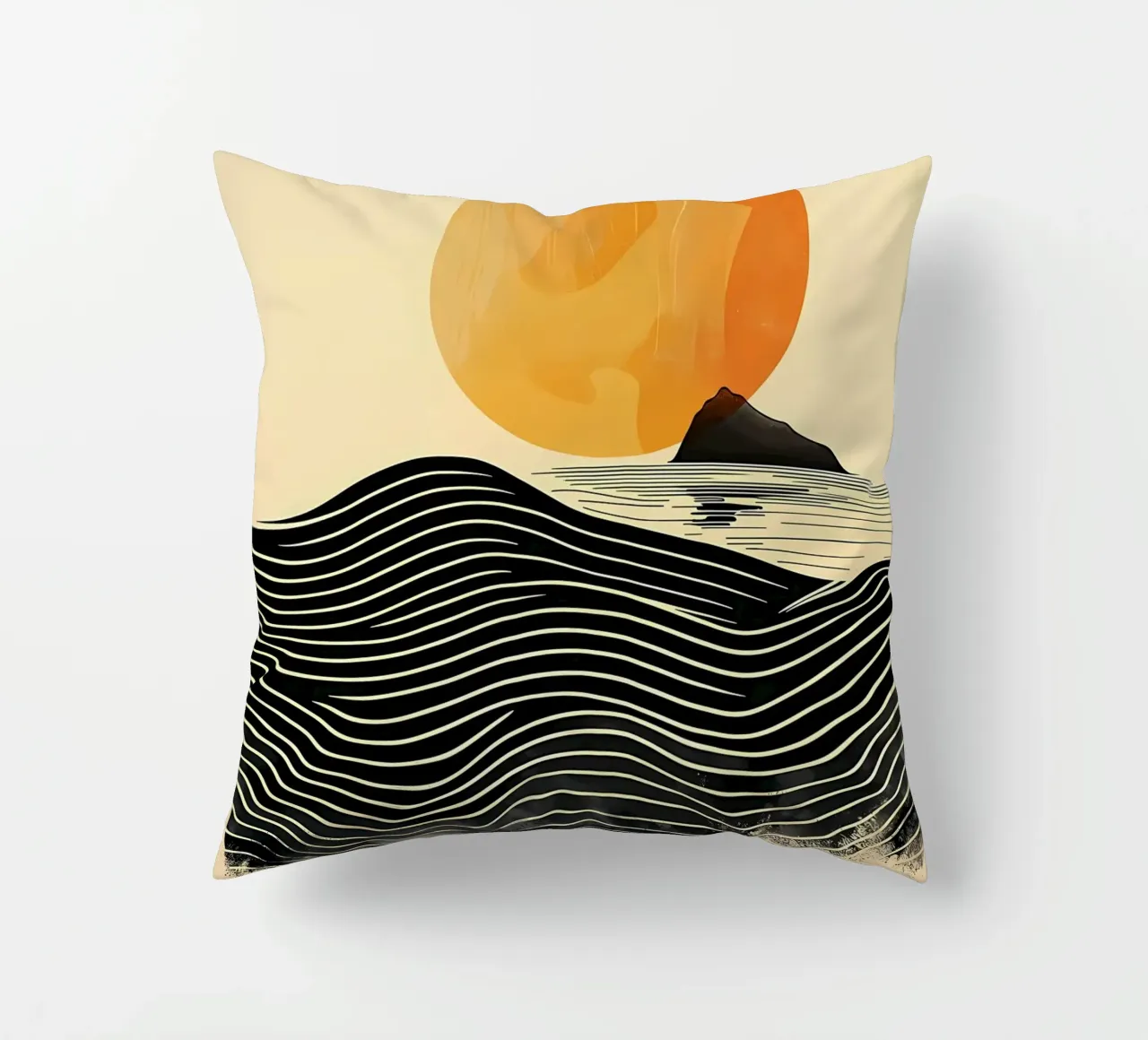 Sunset Waves decorative cushion by James M Coyle