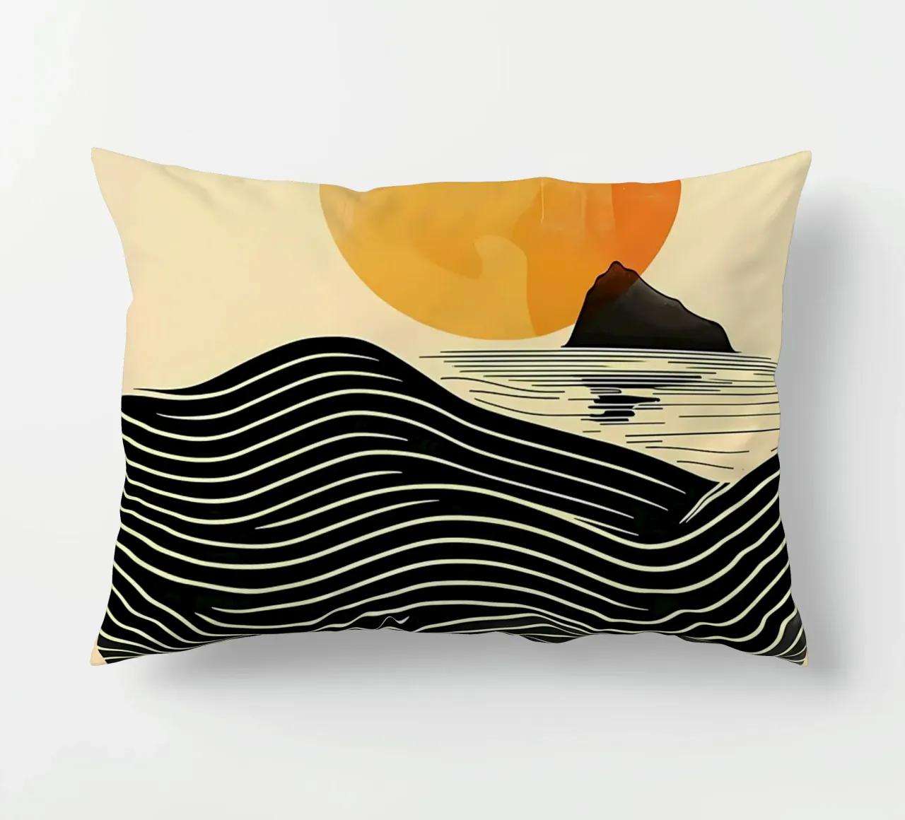 Sunset Waves decorative cushion by James M Coyle