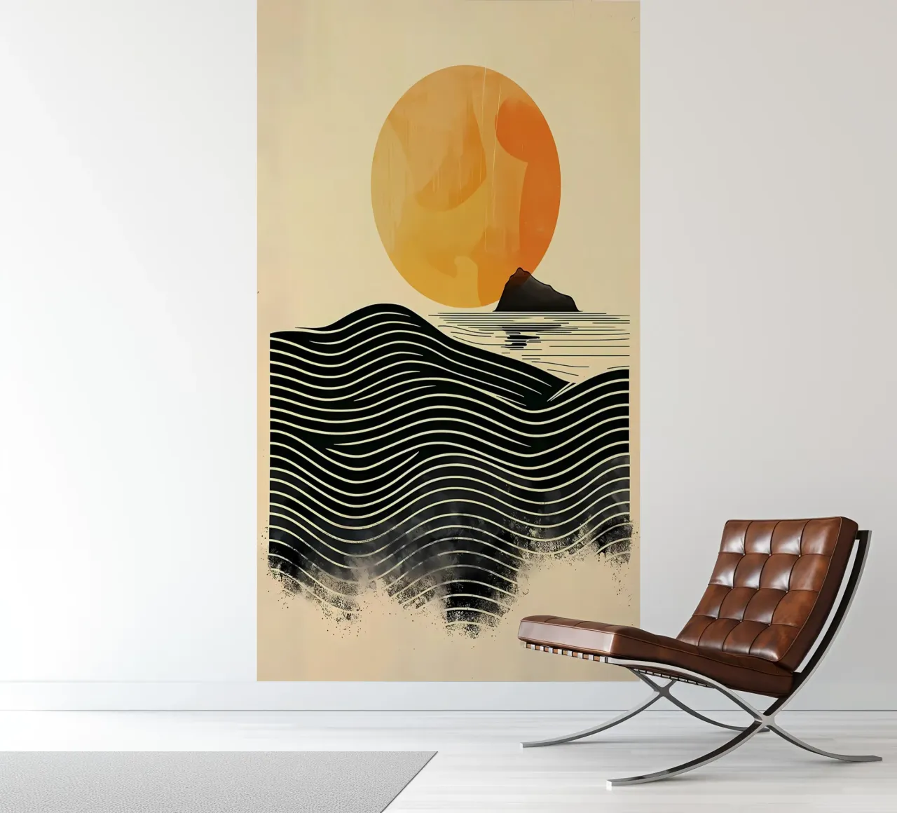 Sunset Waves fotobehang van James M Coyle