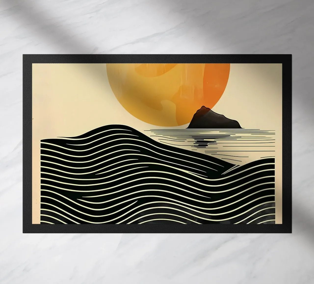 Sunset Waves doormat by James M Coyle