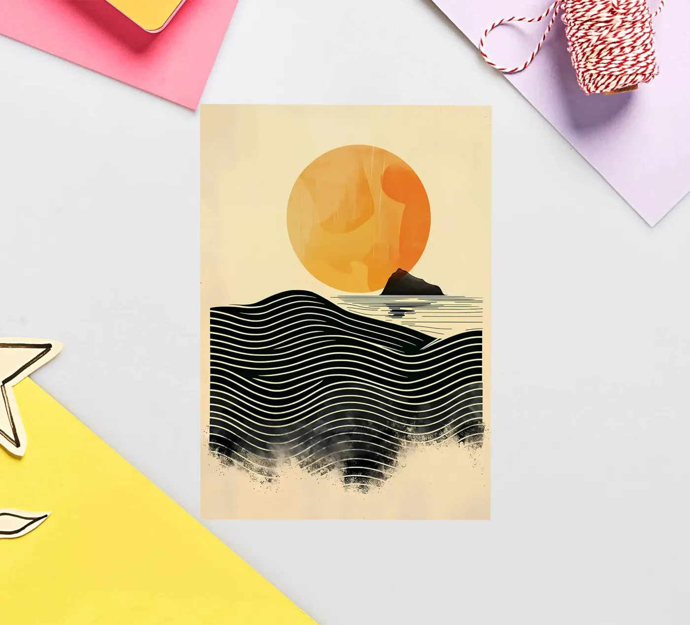 Sunset Waves adesivo da James M Coyle