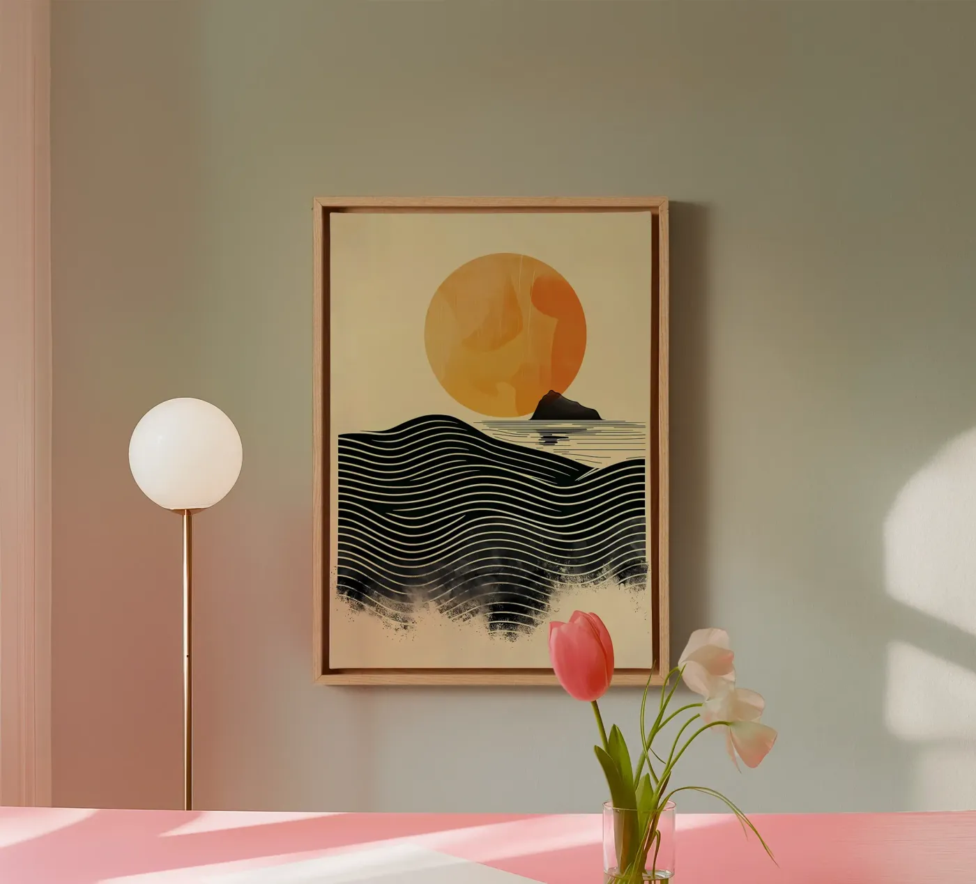 Sunset Waves canvas van James M Coyle