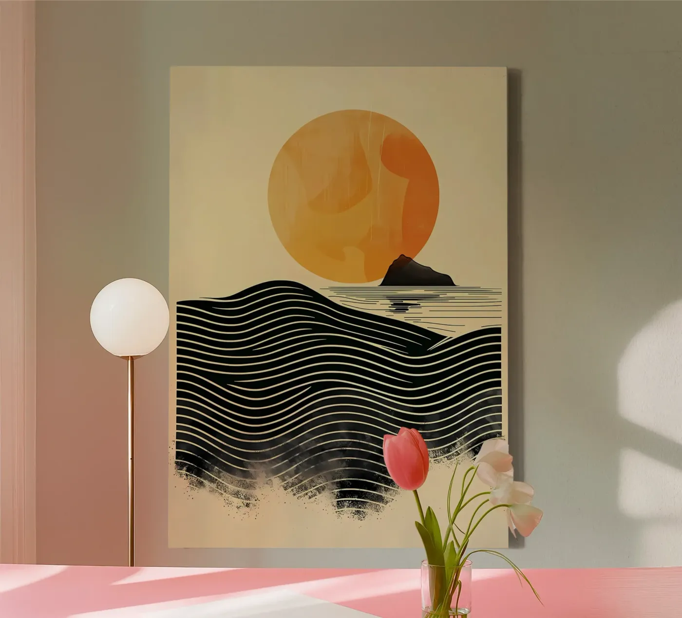 Sunset Waves canvas van James M Coyle