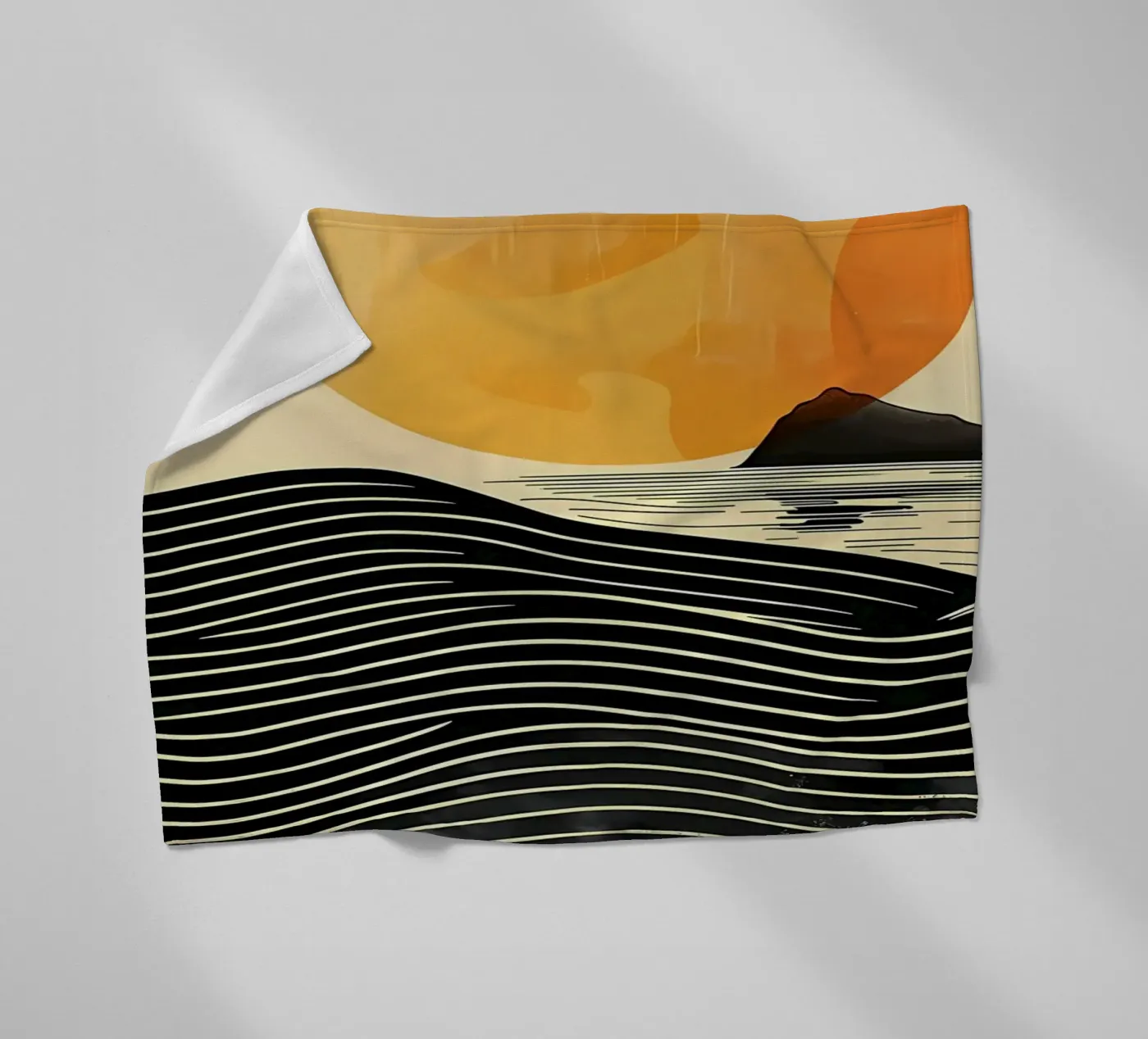 Sunset Waves fleece blanket by James M Coyle