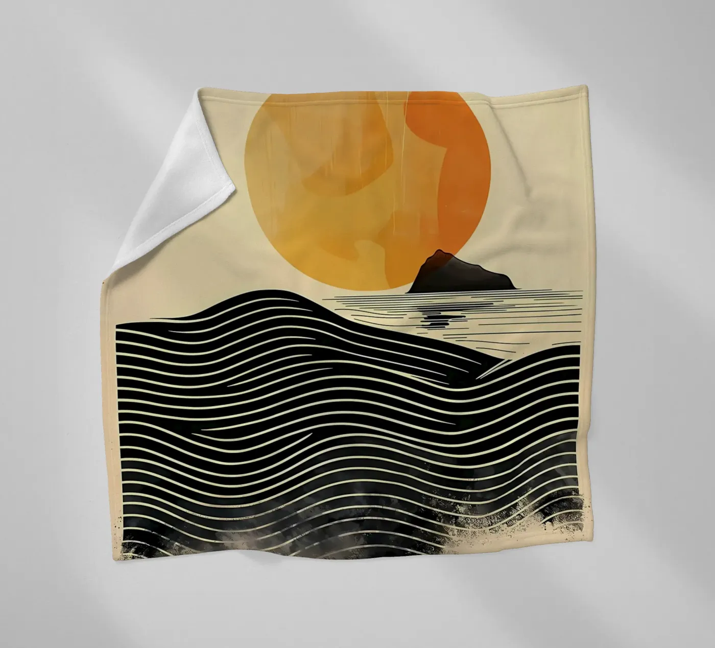 Sunset Waves fleece blanket by James M Coyle