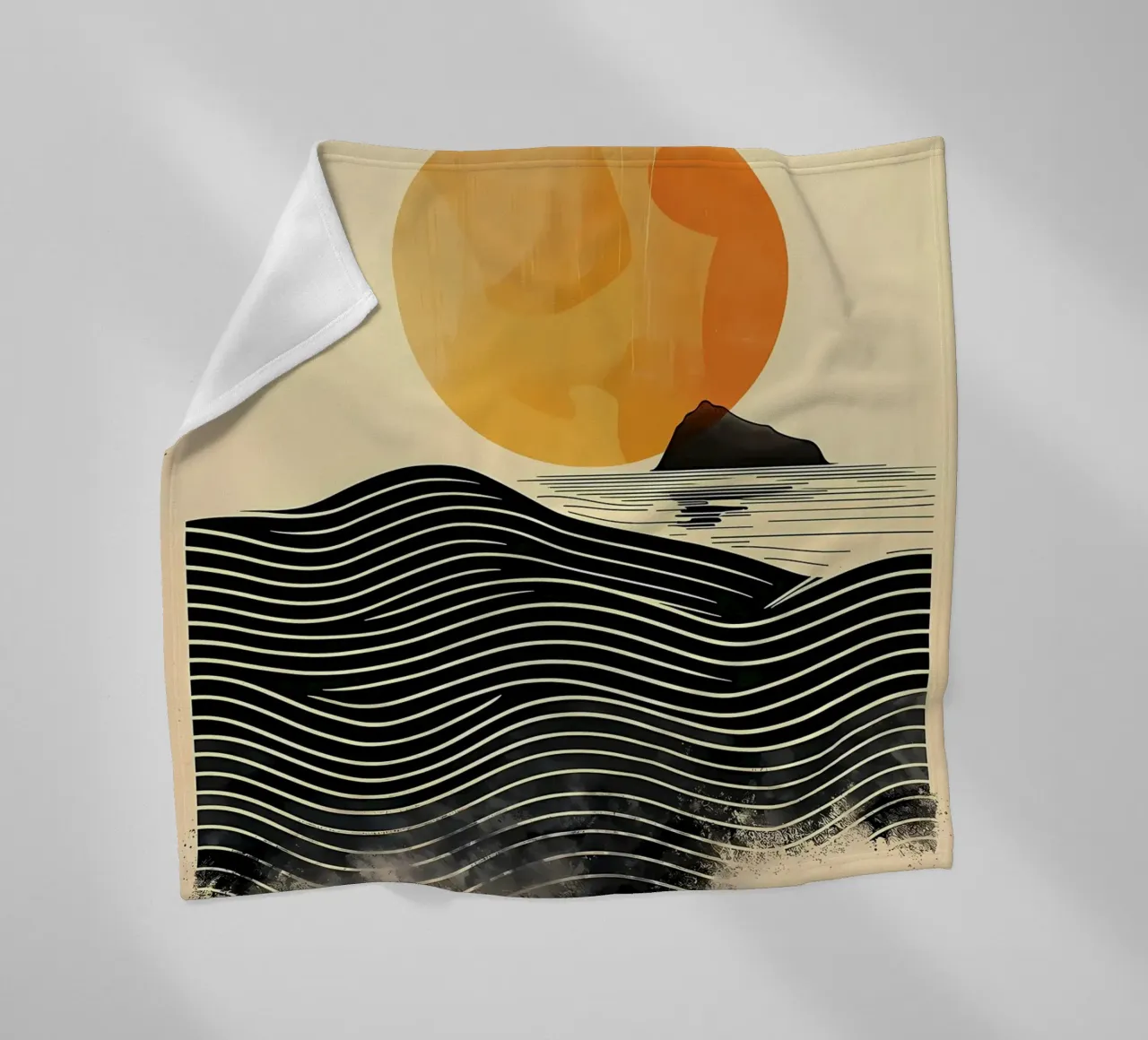 Zonsondergang Golven fleecedeken van James M Coyle