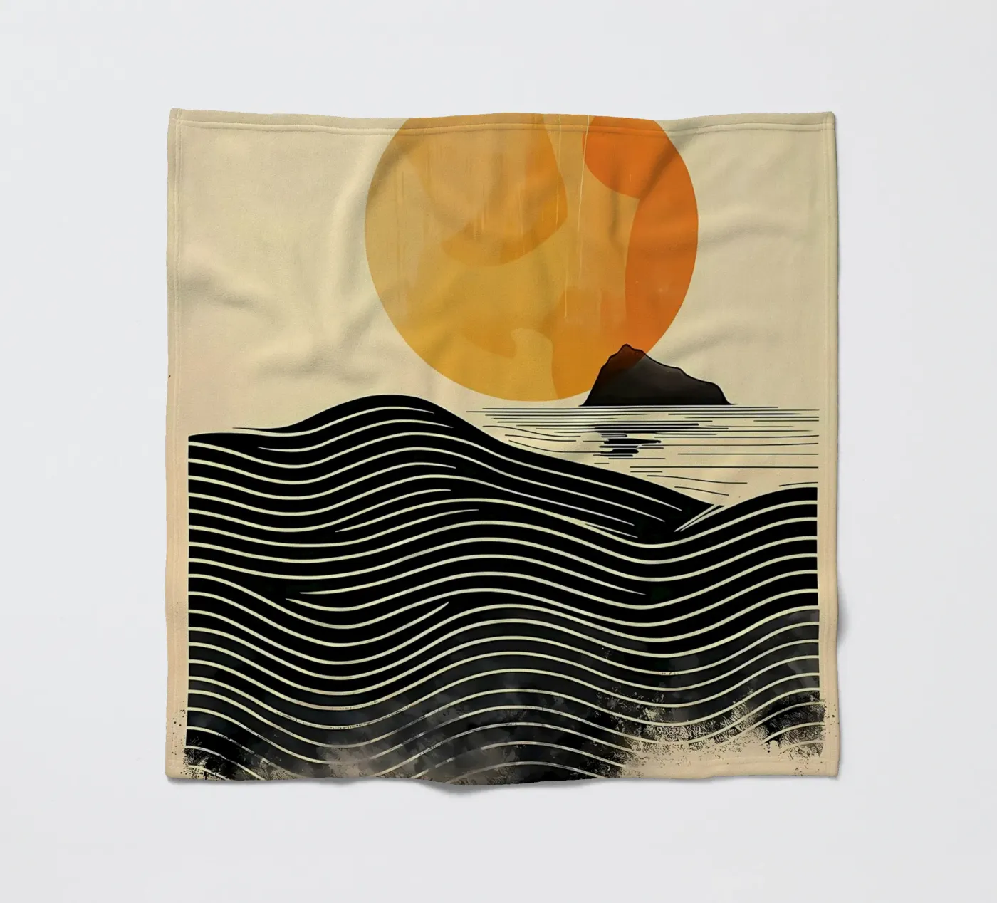 Sunset Waves fleece blanket by James M Coyle