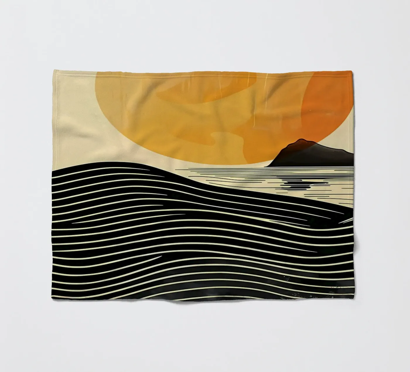 Sunset Waves fleece blanket by James M Coyle