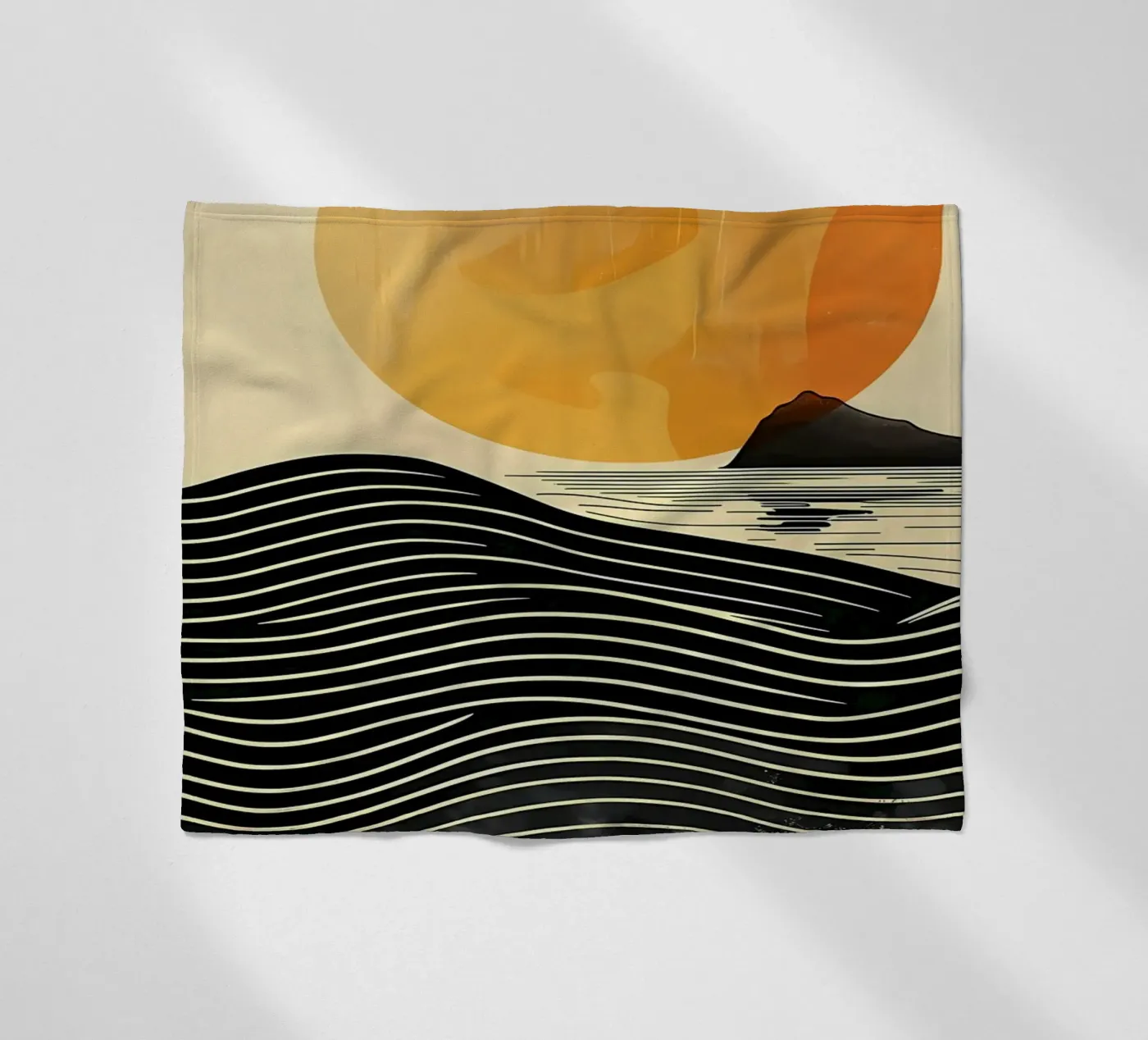 Sunset Waves fleece blanket by James M Coyle