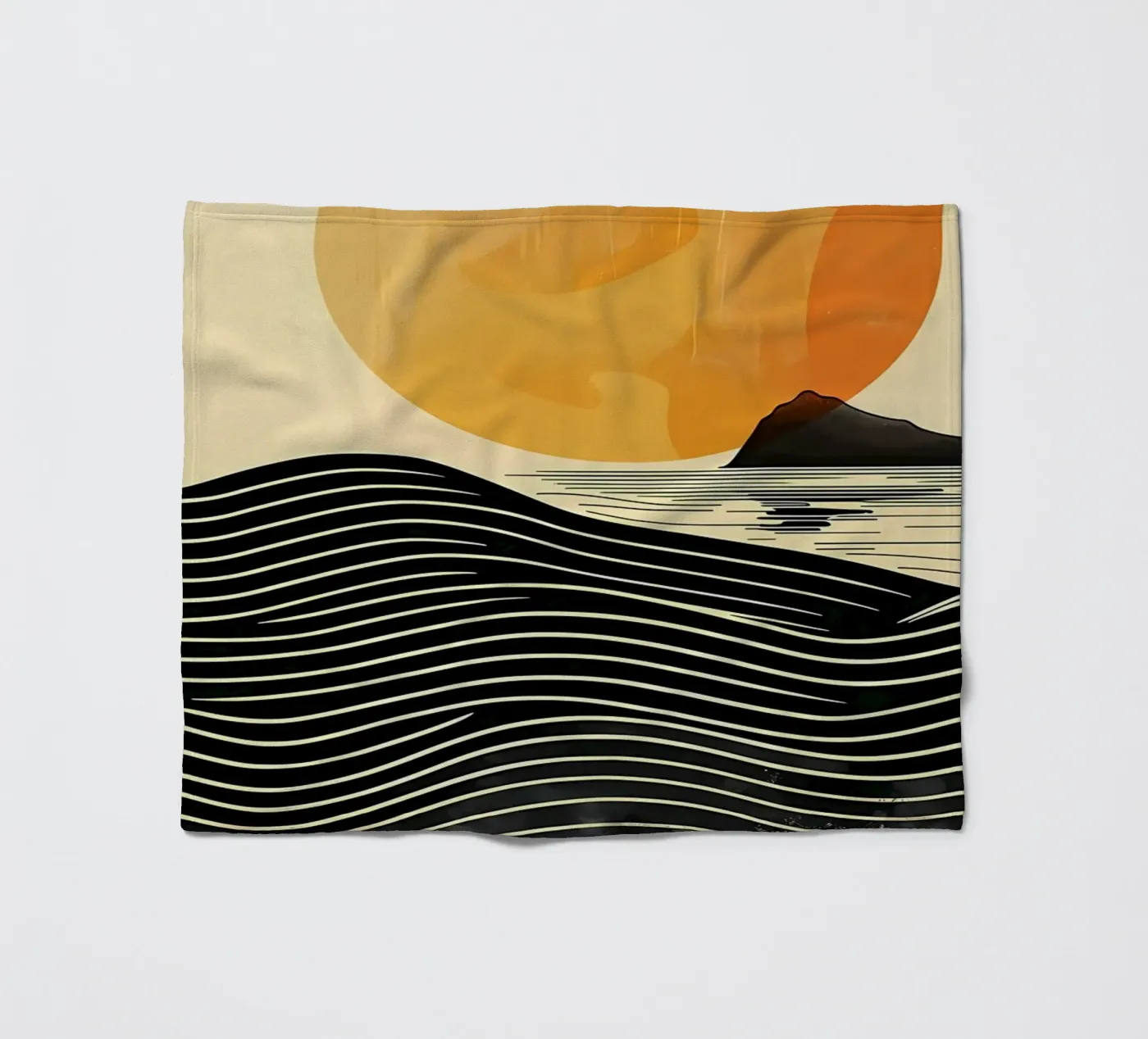 Sunset Waves fleece blanket by James M Coyle