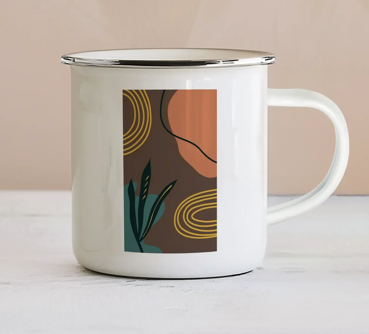 arte contemporanea astratta tazza in smalto da Rebecca Clark Wyrick