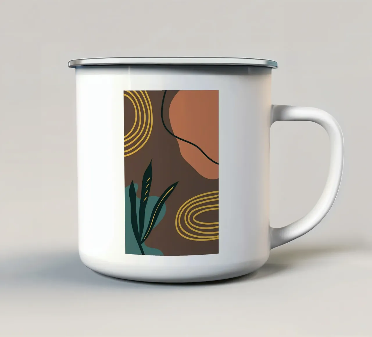 arte contemporanea astratta tazza in smalto da Rebecca Clark Wyrick