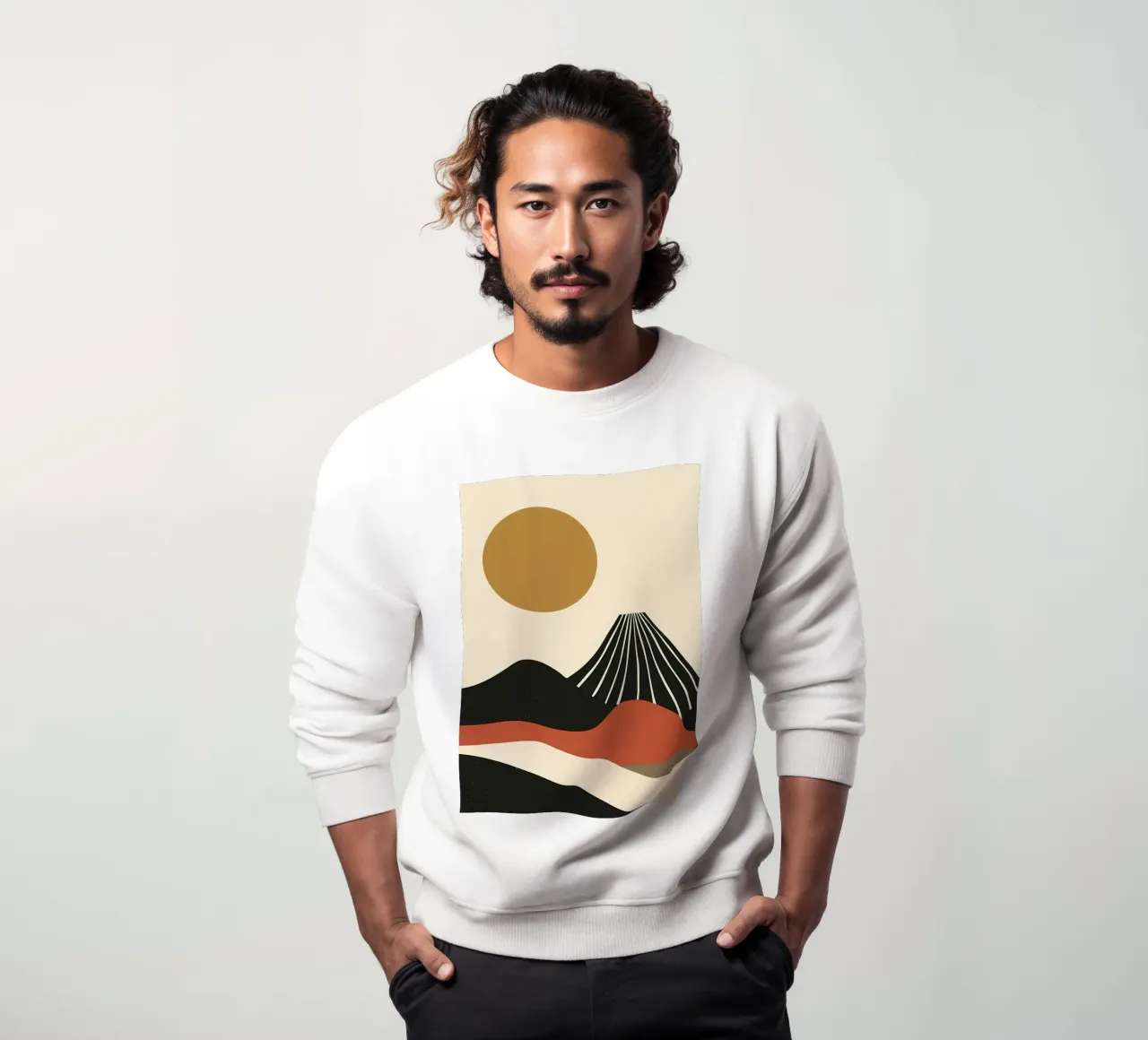 Paesaggio astratto del Fuji felpa da James M Coyle