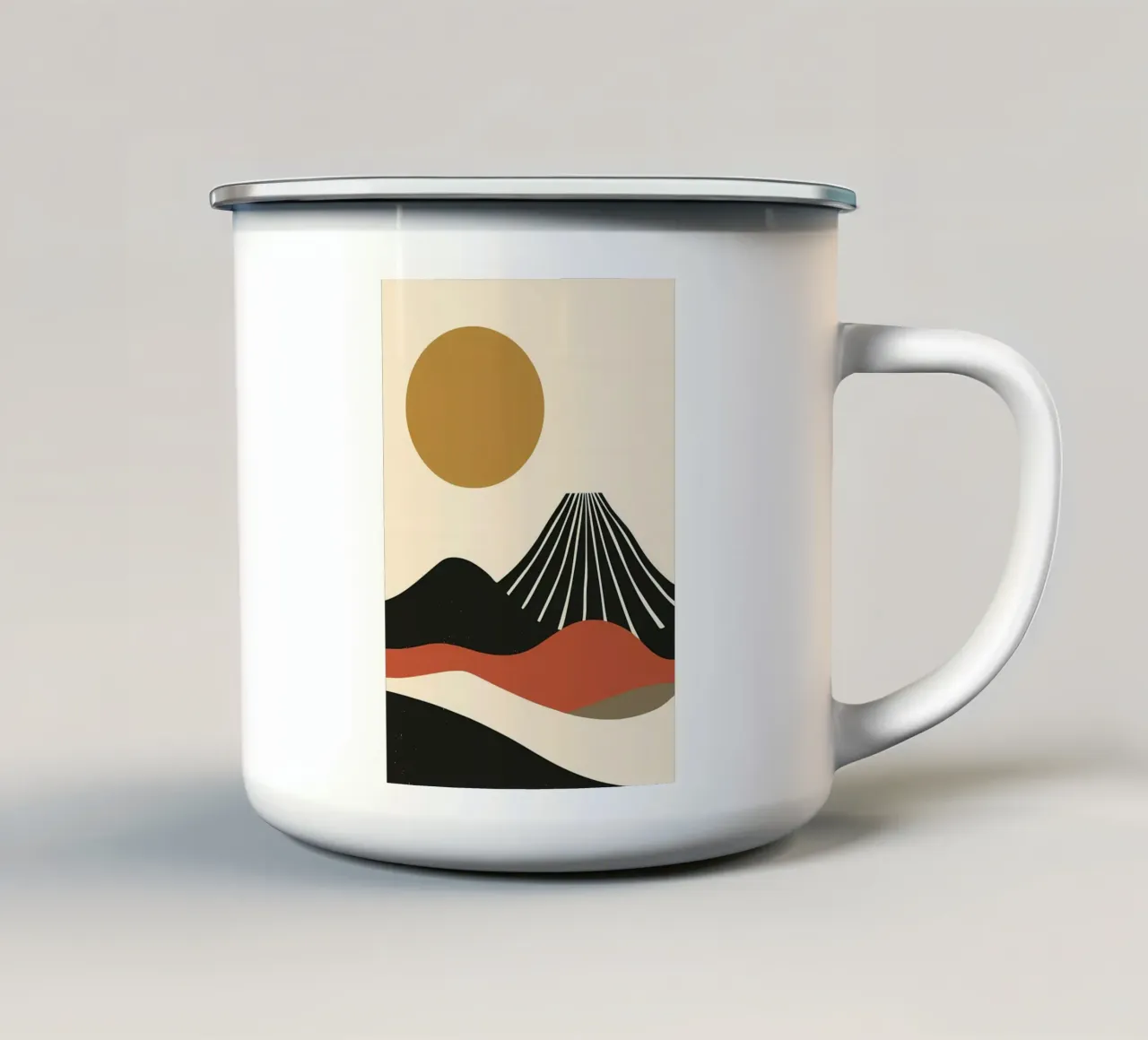 Paesaggio astratto del Fuji tazza in smalto da James M Coyle