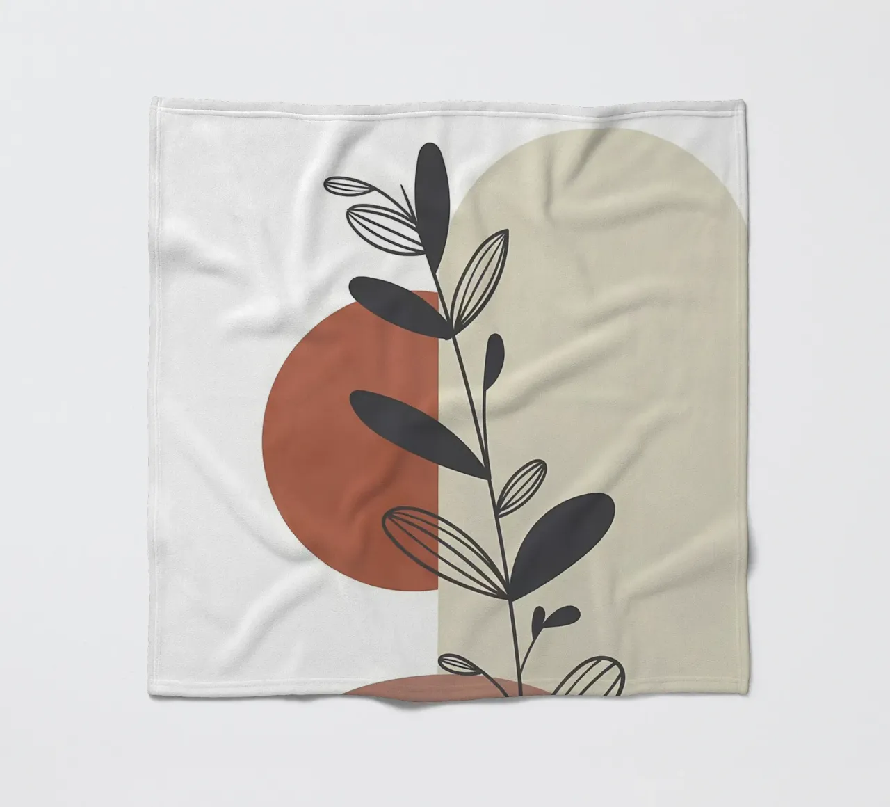 Modern botanical artwork fleece blanket by Rebecca Clark Wyrick
