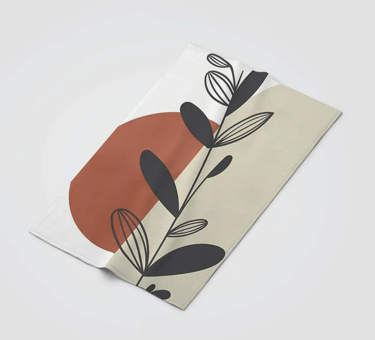 Modern botanical artwork fleece blanket by Rebecca Clark Wyrick