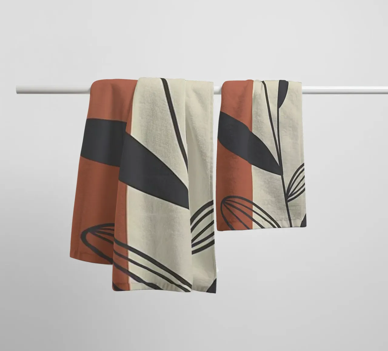 Modern botanical artwork towel by Rebecca Clark Wyrick