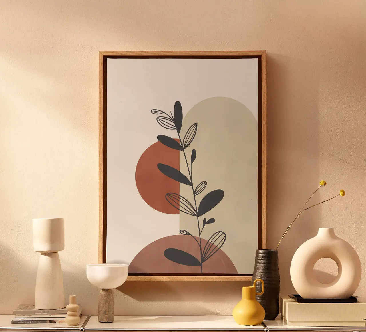 Modern botanical artwork canvas by Rebecca Clark Wyrick