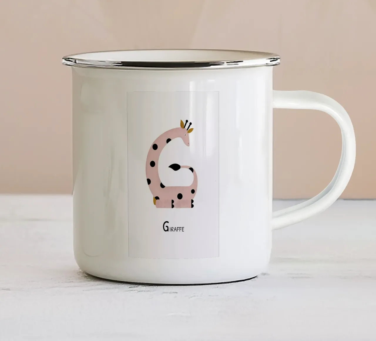 G for Giraffe tazza in smalto da Little Flourishes