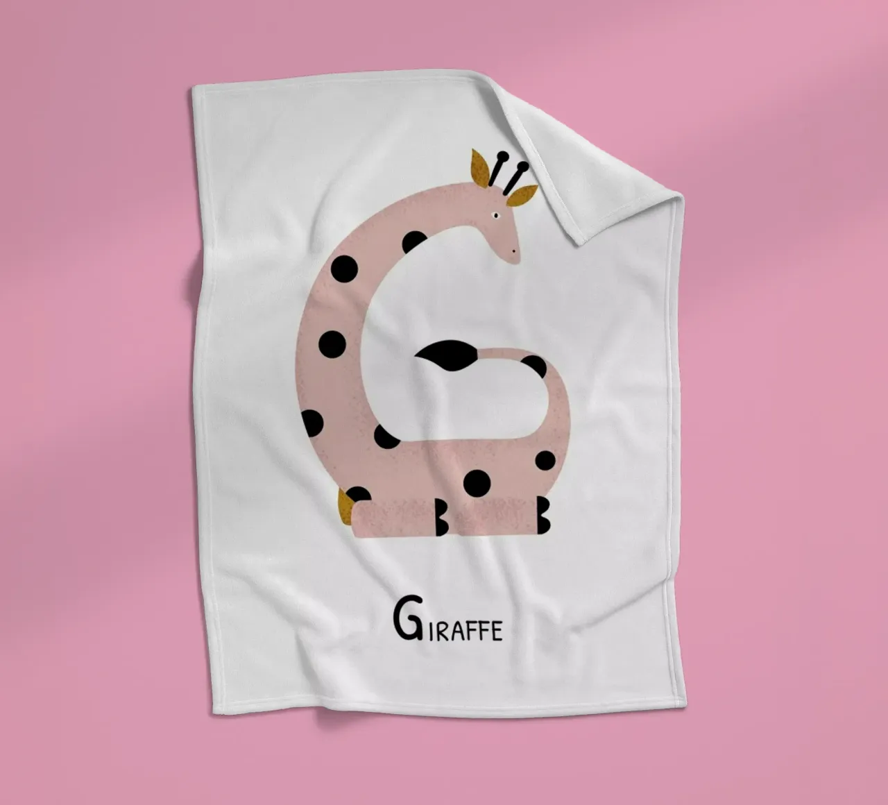 G for Giraffe coperta in pile da Little Flourishes