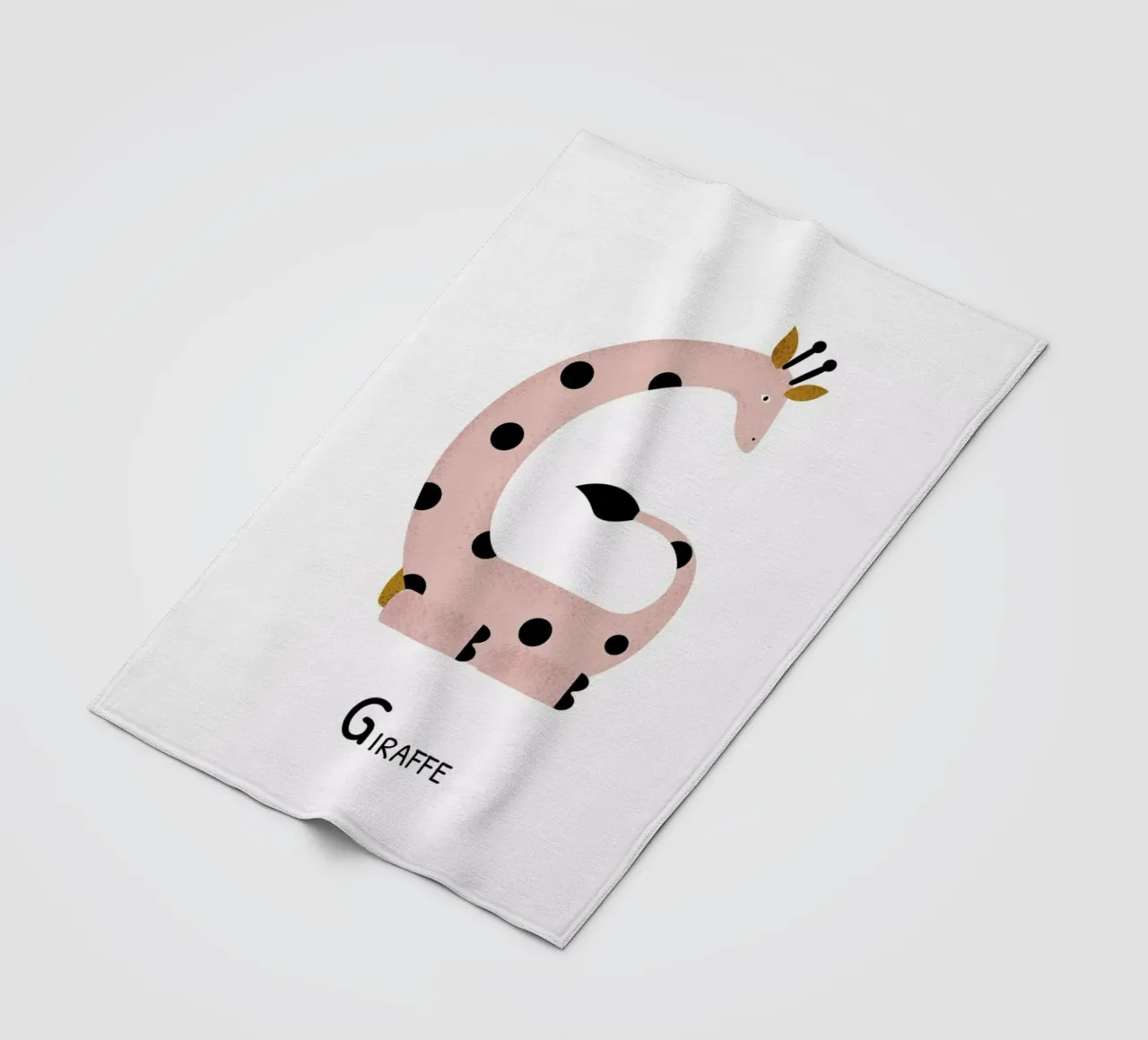 G for Giraffe coperta in pile da Little Flourishes