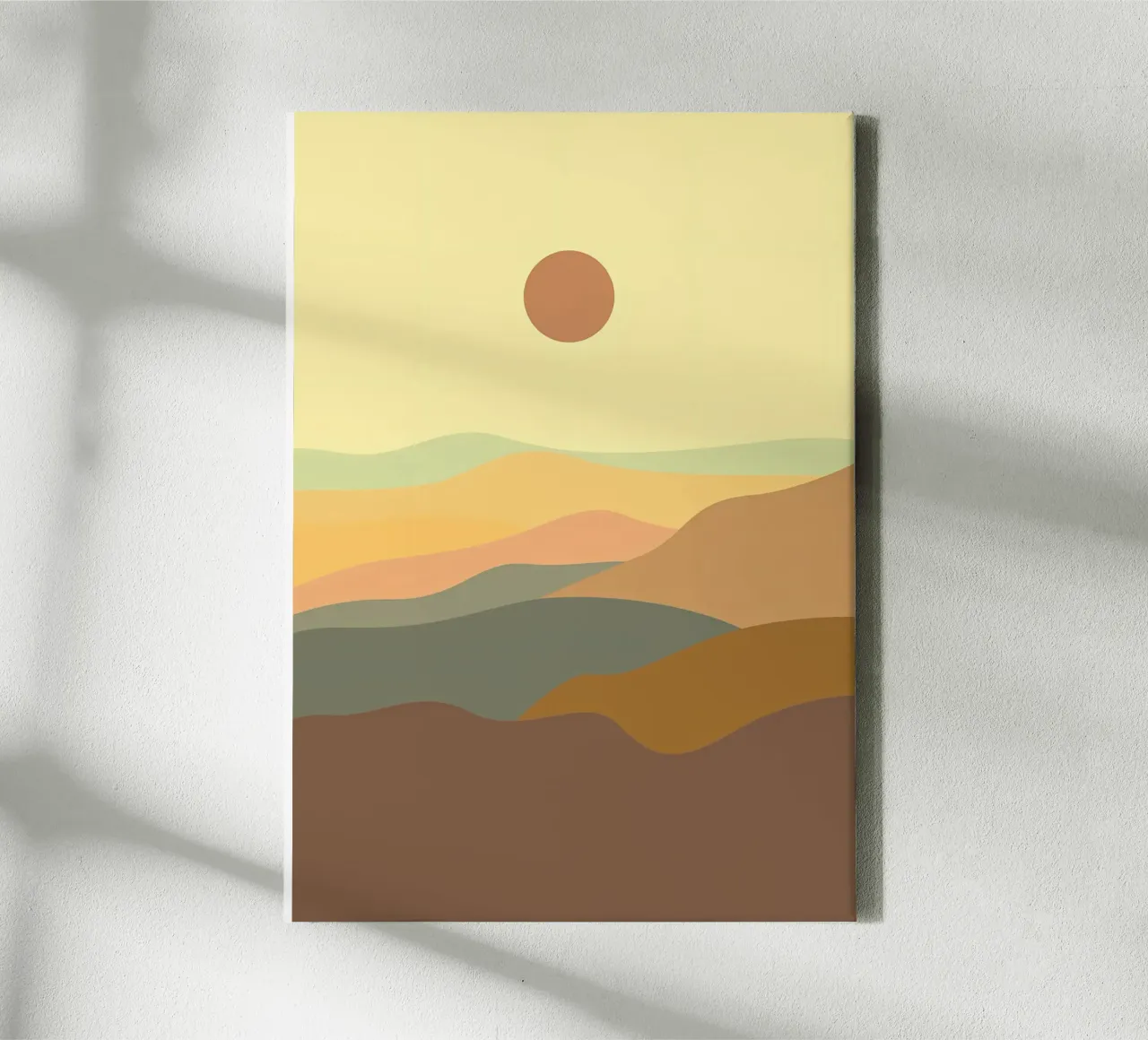 boho landschap3 canvas met Baklijst van James M Coyle
