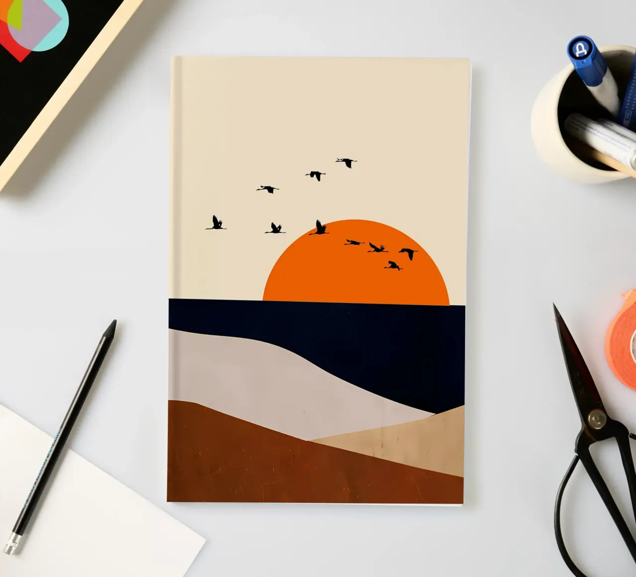 Abstract landschap 6 notitieboek van James M Coyle