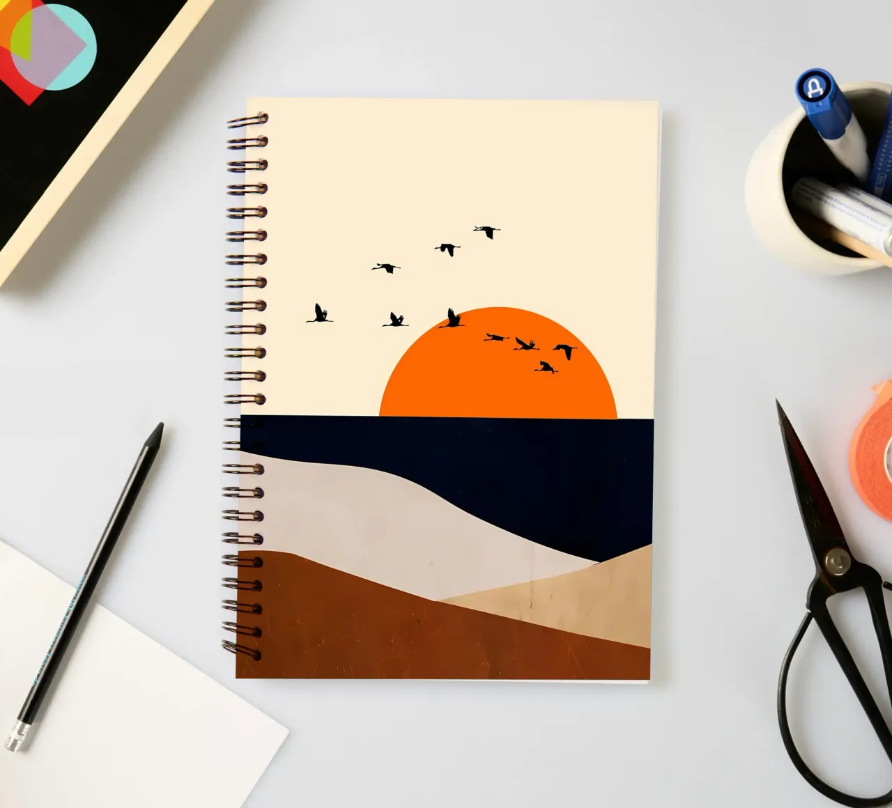 Paysage abstrait 6 carnet à spirale de James M Coyle