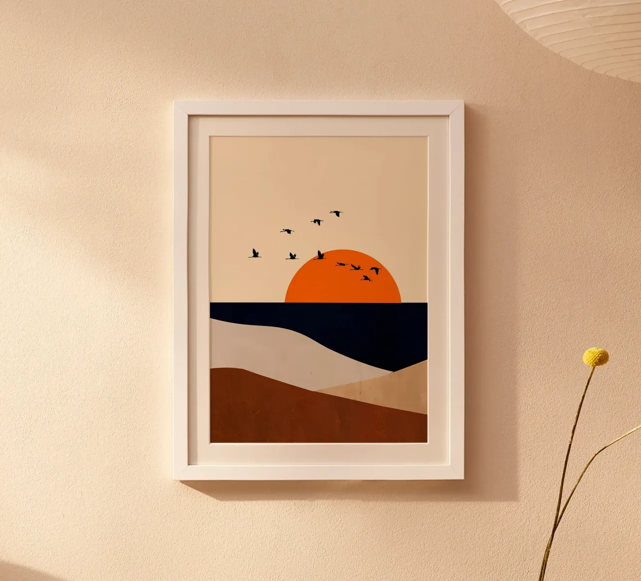 Paysage abstrait 6 poster avec cadre en bois de James M Coyle