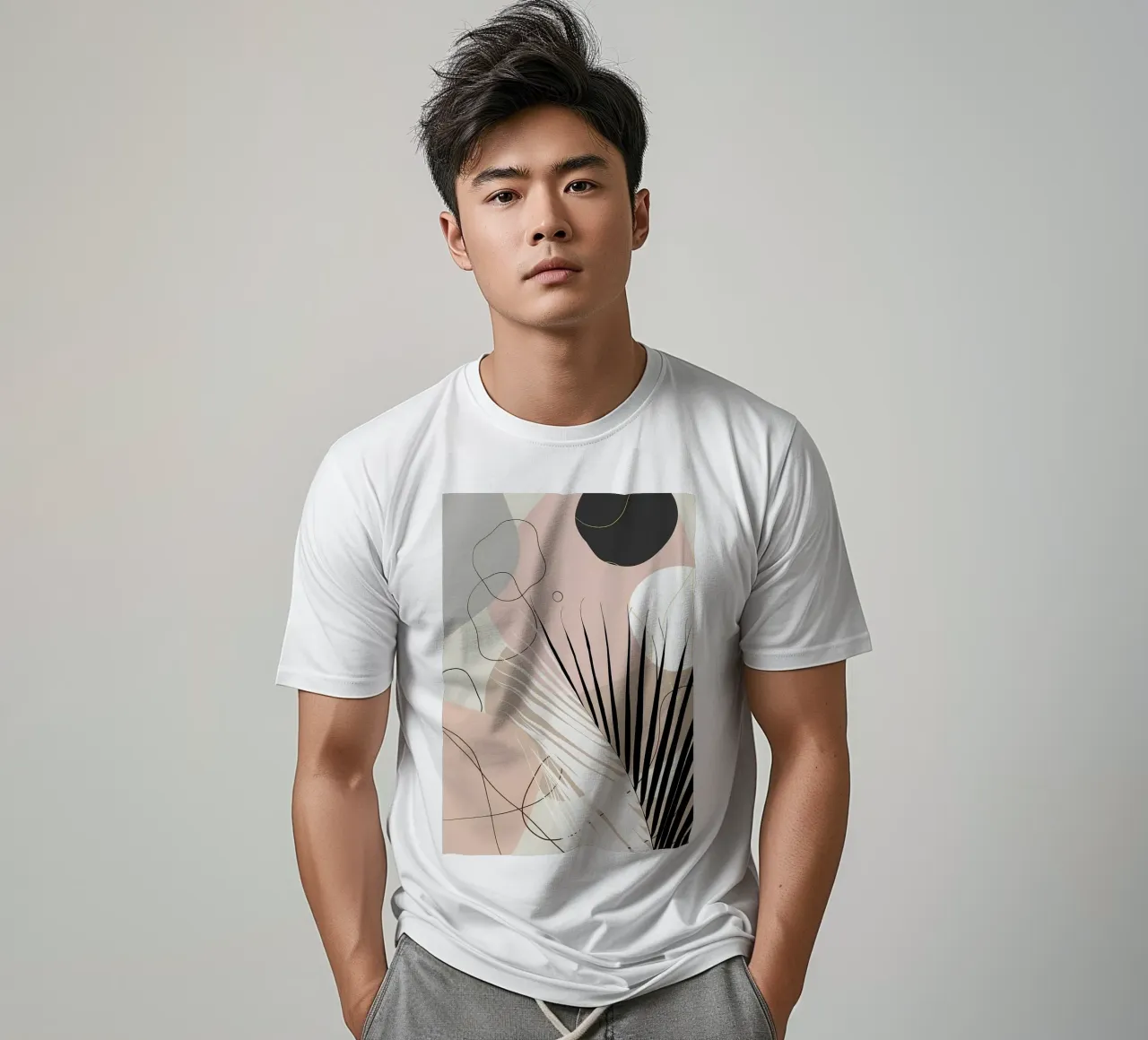 Minimo Yin Yang Palm 1 t-shirt da Rebecca Clark Wyrick