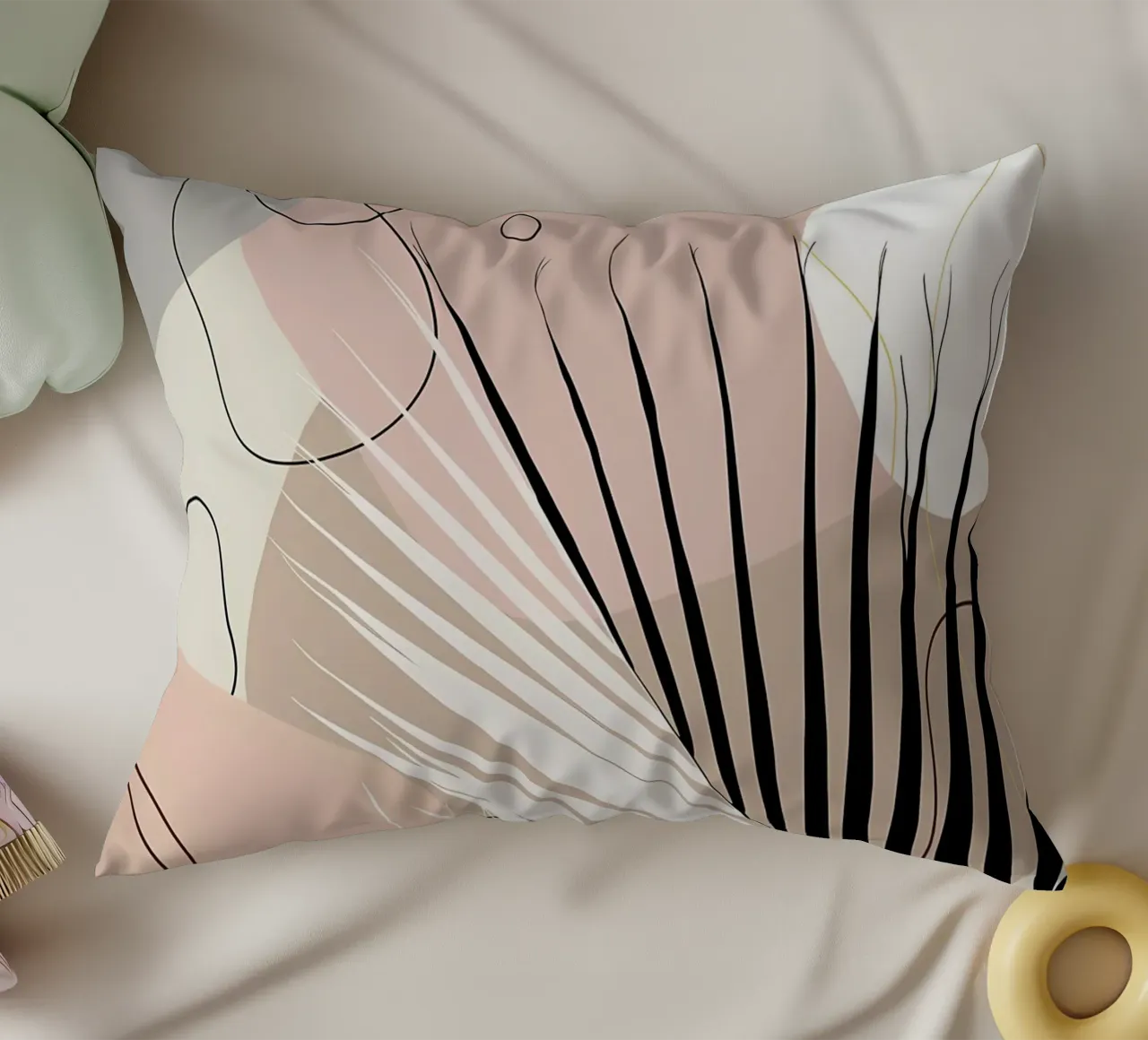 Minimo Yin Yang Palm 1 cuscino da Rebecca Clark Wyrick