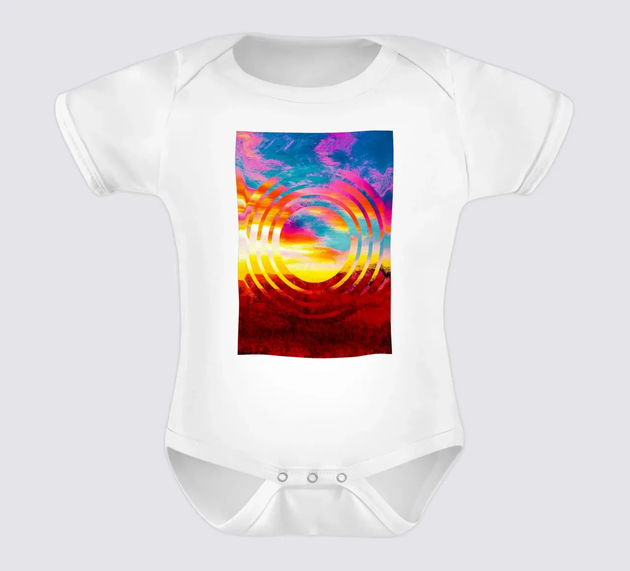 Abstracte geometrische kunst babyrompertje korte mouwen van James M Coyle