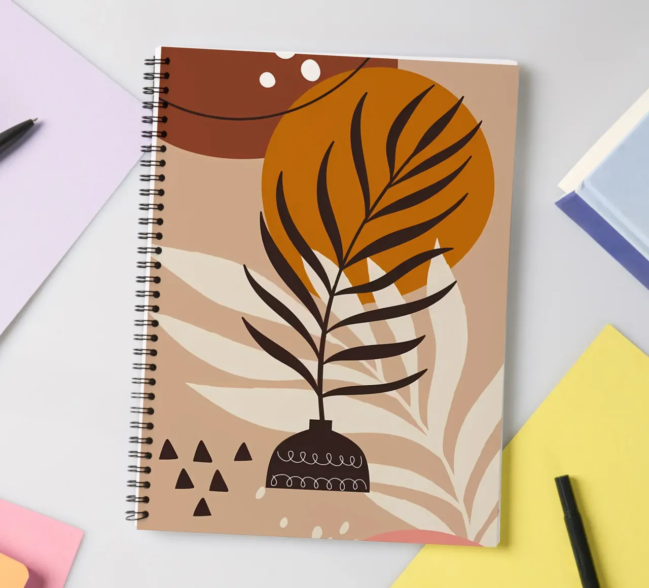 Scandinavian tropical leaf spiral notebook by Rebecca Clark Wyrick
